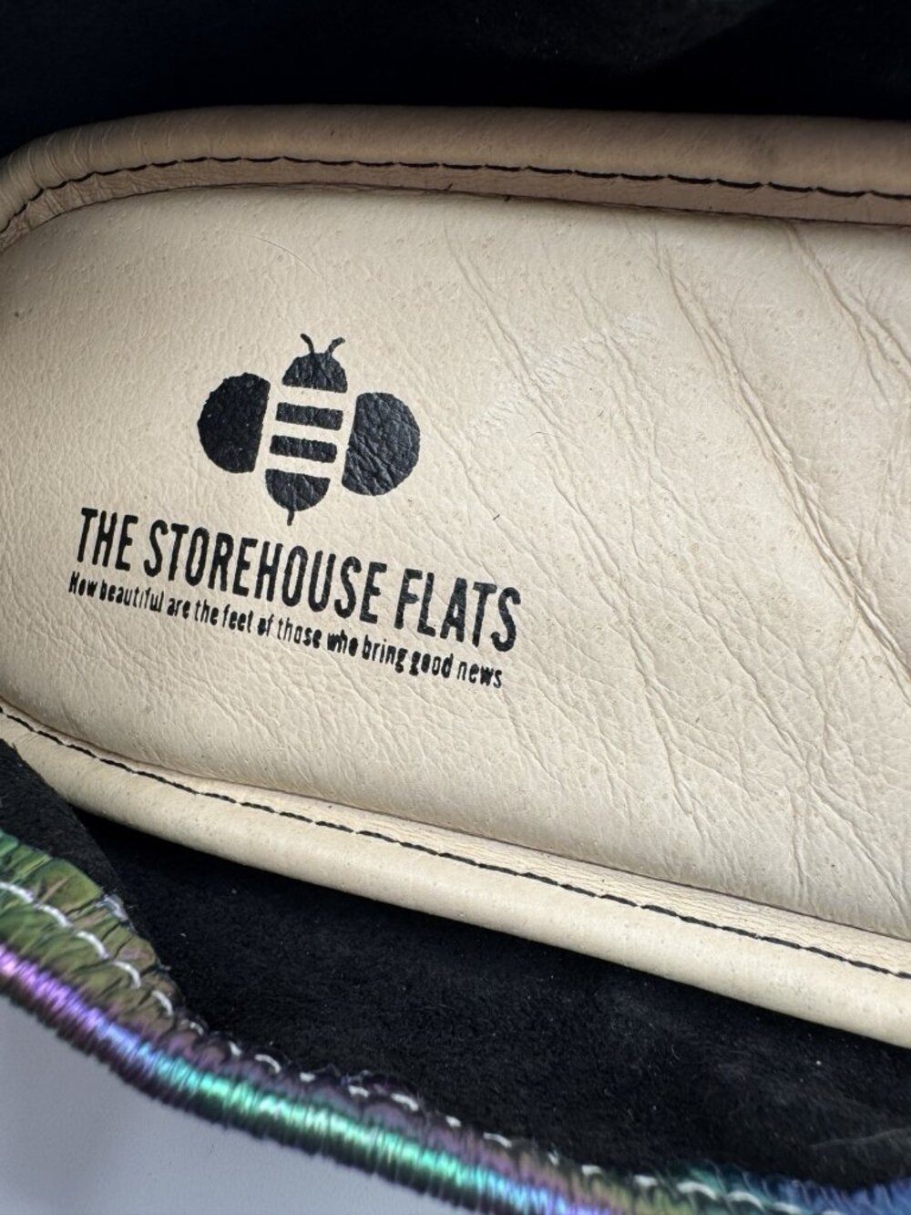 The Storehouse Womens Lucky Clover Rainbow Leather Flats Classic Size 9 Foldable - Picture 3 of 9